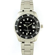 Del Mar 50115 Mens Classic Dive Watch - Stainless Steel