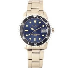 Del Mar 50494 Mens 200 Meter Sport Watch Classic Stainless Steel Blue Dial