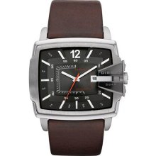 Diesel Analog Black Dial Brown Leather Mens Watch DZ1496