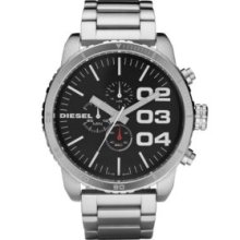 Diesel Black Men's Polished Stainless Steel Bracelet Black Chronograph Watch