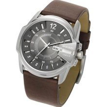 Diesel DZ1206 Grey Dial Brown Leather Strap men's Watch