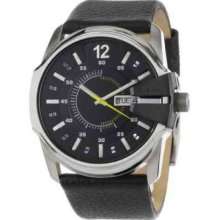 Diesel Gents Black Dial Black Leather Strap DZ1295 Watch