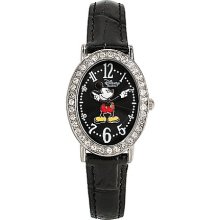 Disney Wrist Watch - Classic Black Crocodile Mickey Mouse for Adults