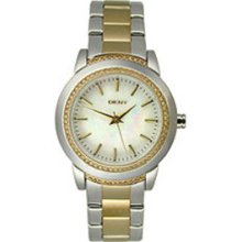 DKNY 3-Hand with Glitz Two-tone Women's watch