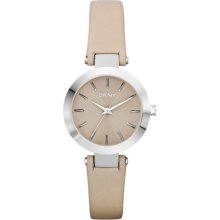 DKNY DKNY Silver Tone Nude Leather Watch