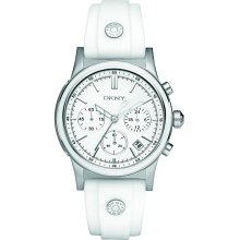 DKNY NY8170 White Dial Silicone Strap Chronograph Ladies Watch
