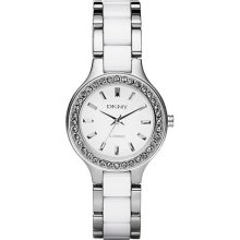 DKNY White Ceramic and Steel Ladies Watch NY8139