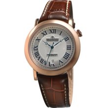Dreyfuss Gents Automatic Rose Gold Plated Leather Strap Watch