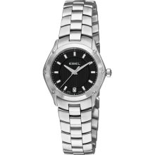 Ebel Classic Sport Ladies Stainless Steel Black Dial Watch
