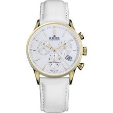 Edox Women's 10401 37J NAID Les Vauberts Yellow Gold Ion-Plating ...