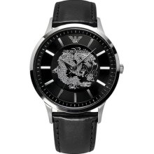 Emporio Armani Men's Black Dial Leather Dragon Watch Ar2455 Retail $245+tax
