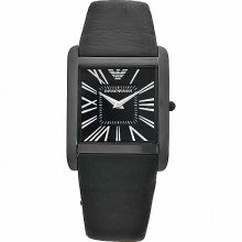 Emporio Armani Men's Classic Black Leather Watch