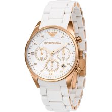 Emporio Armani Sportivo White Silicon Ladies Watch AR5920