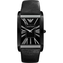 Emporio Armani Watch, Mens Black Leather Strap AR2060
