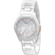 Emporio Armani Watch, Womens White Ceramic Bracelet AR1418