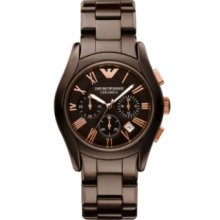 Emporio Armani Watch, Womens Chronograph Brown Ceramic Bracelet AR1446