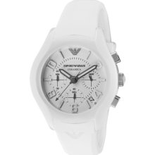 Emporio Armani Watches Women's Ceramica Chronograph White Dial White S