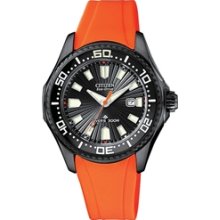 EP6035-02E - Citizen Promaster Eco-Drive ISO Cert. 300m Ladies Orange Black Divers Watch