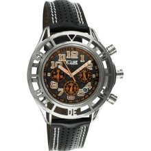 Equipe Chassis Men's Watch with Silver Case and Black / Orange Dial