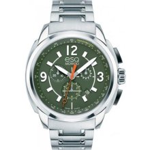 ESQ Excel Chronograph Green Dial Stainless Steel Mens Watch 07301416