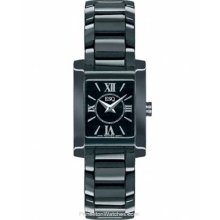 ESQ Ladies Venture Ceramic Dress Watch Black Enamel Dial 07101386