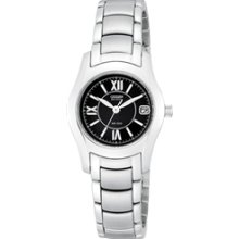 EW0620-52E - Citizen Eco-Drive 100m Ladies Calendar Stainless Steel Black Dial Watch