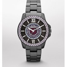 Express Womens Analog Bracelet Watch Hematite Pitch Black, No Size