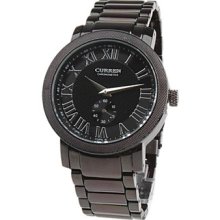 Fashion Men's Black Dial Band Black Wrist Watch