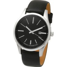 Fcuk French Connection Silver Leather Starp Men's Watch Fc1054sb