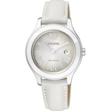 FE1040-30H - Citizen Ecodrive Ladies White Leather 50m Watch