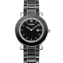 Fendi Diamond & Ceramic Round Watch