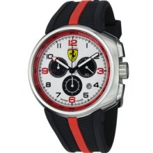 Ferrari Men s Fast Lap Swiss Made Quartz Chronograph Black Rubber Strap Watch BLACK