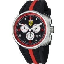 Ferrari Men s Fast Lap Swiss Made Quartz Chronograph Black Rubber Strap Watch