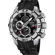 Festina F16600-2 Men's Bike Chronograph Black Dial Black Rubber Strap