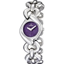 Festina Ladies Analogue Watch F16544/3 With Stainless Steel Strap And Purple Dial