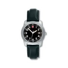 Field Watch With Small Black Dial & Black Leather Strap