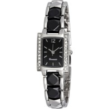 FMD Black Dial Brass and Black Ceramic Ladies Watch ZRT90006