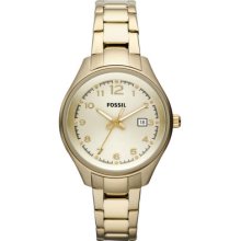 Fossil Am4365 Champagne Dial Gold-tone Stainless Steel Women's Watch