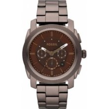 Fossil Brown Dial Chronograph Stainless Steel Mens Watch Fs4661