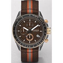 Fossil Decker Brown Nylon Chronograph Mens Watch CH2701