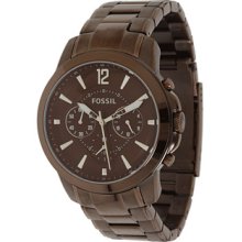 Fossil Fs4608 Grant Plated Stainless Steel Analog Brown Mens Watch