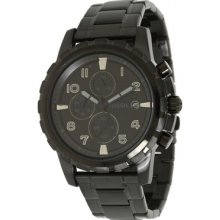 Fossil Fs4646 Chronograph Dean Black Ip Stainless Steel Menâ€™s Watch 50m.