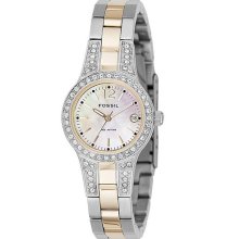 Fossil Gold Plated Bracelet Ladies Watch ES2197