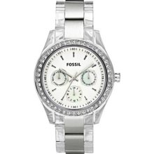 Fossil Ladies Es2821 Stella Clear Plastic Watch