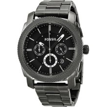 Fossil Machine Chronograph Black Dial Smoke Ion-plated Mens Watch Fs4662