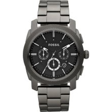 Fossil Machine Chronograph Smoky Grey Stainless Steel Bracelet Mens Watch Fs4662