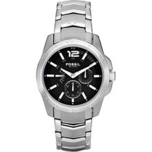 Fossil Men's BQ9328 Stainless Steel Bracelet Black Analog Dial Multifunction Watch