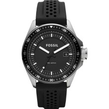 Fossil Men's Decker AM4384 Black Silicone Quartz Watch with Black Dial