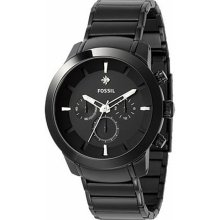 Fossil Men's 'Dress' Black Plated Stainless Steel Watch (FS4531)