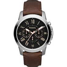 Fossil Men's Grant Chronograph Watch in Stainless Steel with Black